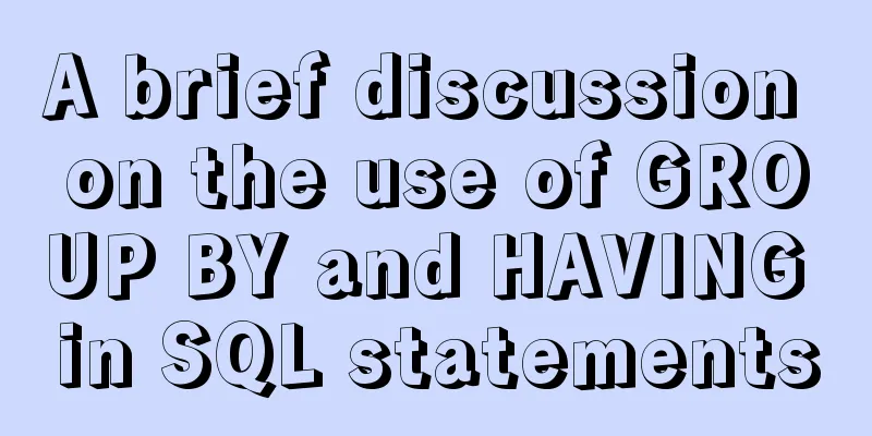 A brief discussion on the use of GROUP BY and HAVING in SQL statements
