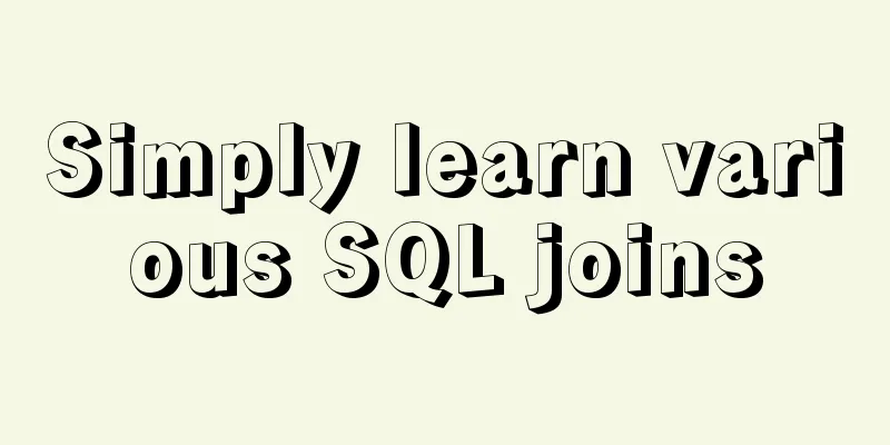 Simply learn various SQL joins