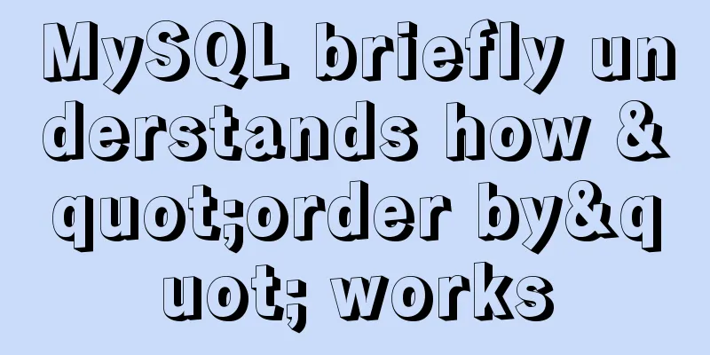 MySQL briefly understands how "order by" works