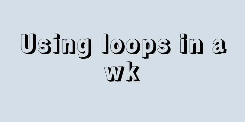 Using loops in awk