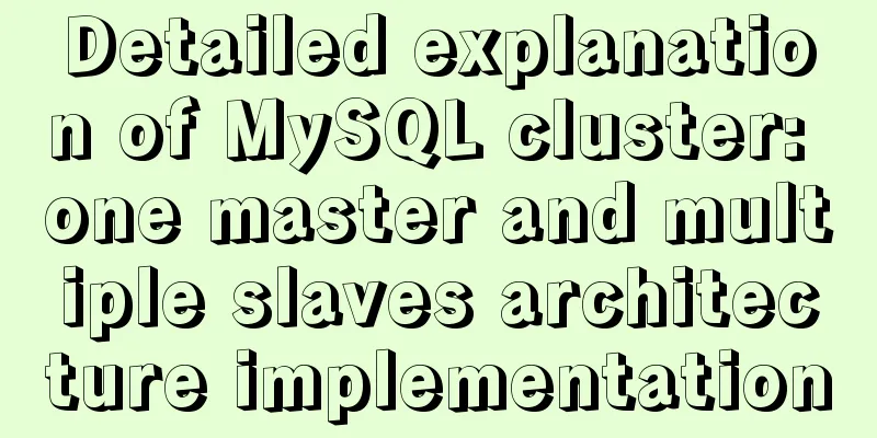 Detailed explanation of MySQL cluster: one master and multiple slaves architecture implementation