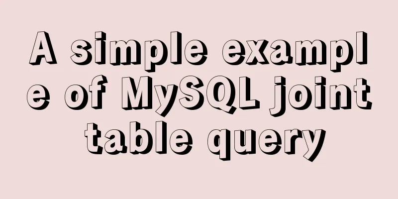 A simple example of MySQL joint table query