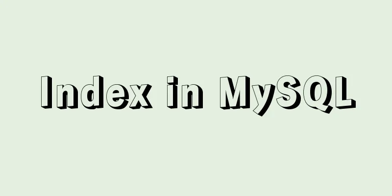 Index in MySQL