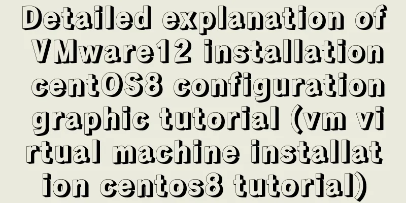 Detailed explanation of VMware12 installation centOS8 configuration graphic tutorial (vm virtual machine installation centos8 tutorial)
