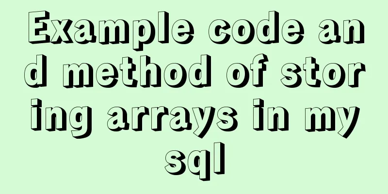 Example code and method of storing arrays in mysql