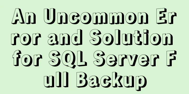 An Uncommon Error and Solution for SQL Server Full Backup