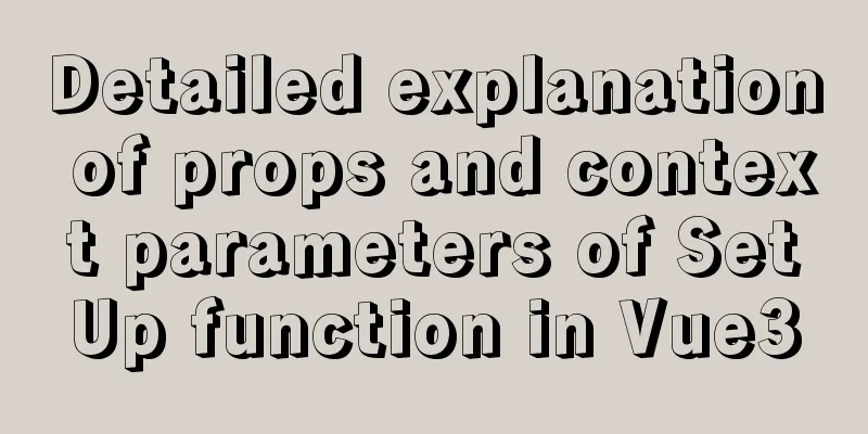 Detailed explanation of props and context parameters of SetUp function in Vue3
