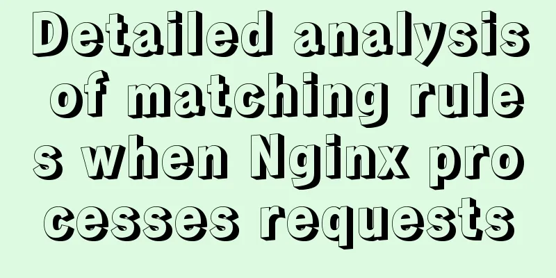 Detailed analysis of matching rules when Nginx processes requests