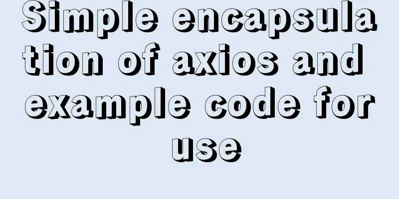 Simple encapsulation of axios and example code for use