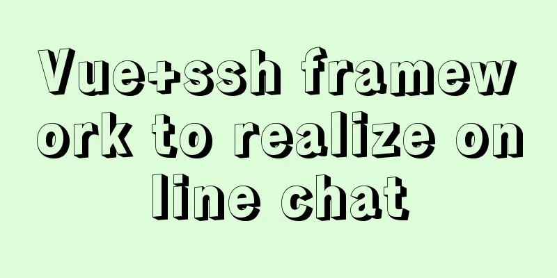 Vue+ssh framework to realize online chat