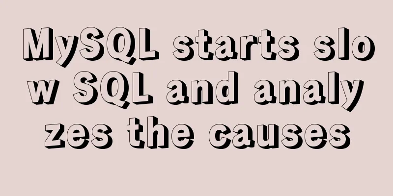 MySQL starts slow SQL and analyzes the causes
