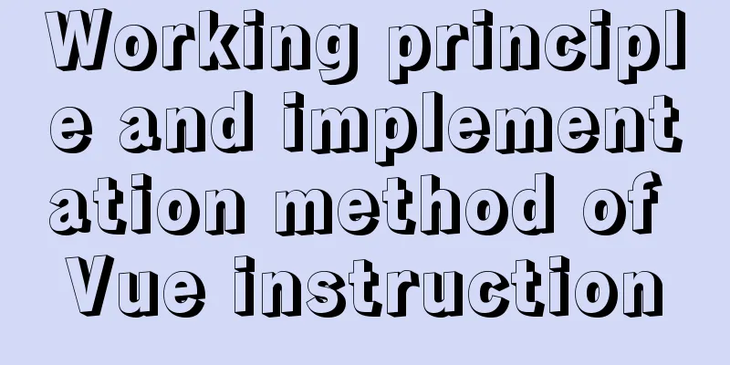 Working principle and implementation method of Vue instruction