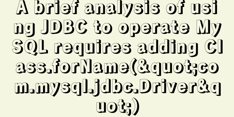 A brief analysis of using JDBC to operate MySQL requires adding Class.forName("com.mysql.jdbc.Driver")
