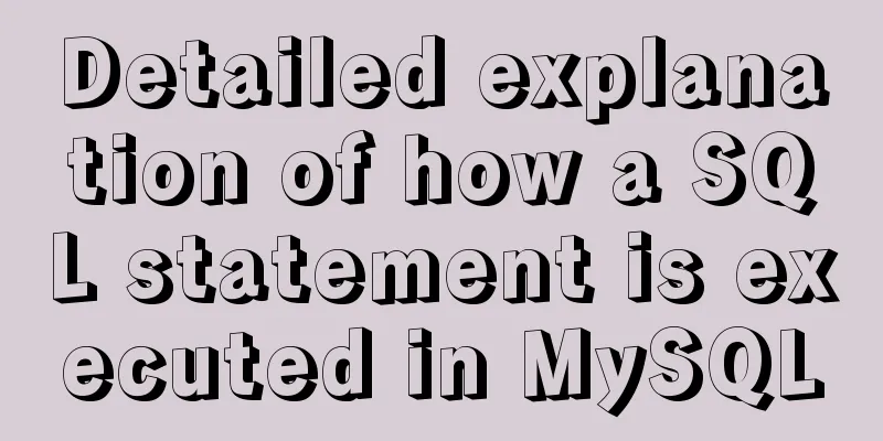Detailed explanation of how a SQL statement is executed in MySQL