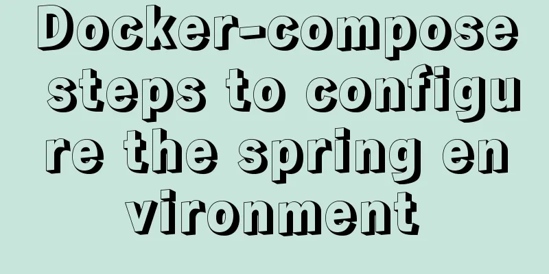 Docker-compose steps to configure the spring environment