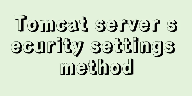 Tomcat server security settings method