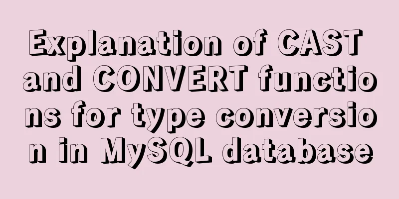 Explanation of CAST and CONVERT functions for type conversion in MySQL database