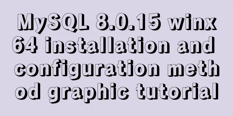 MySQL 8.0.15 winx64 installation and configuration method graphic tutorial