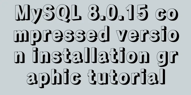 MySQL 8.0.15 compressed version installation graphic tutorial