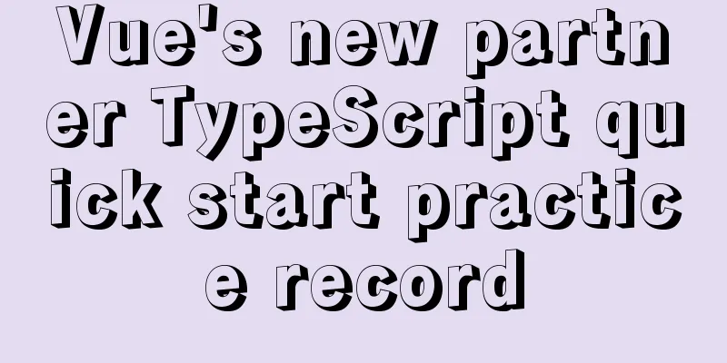 Vue's new partner TypeScript quick start practice record