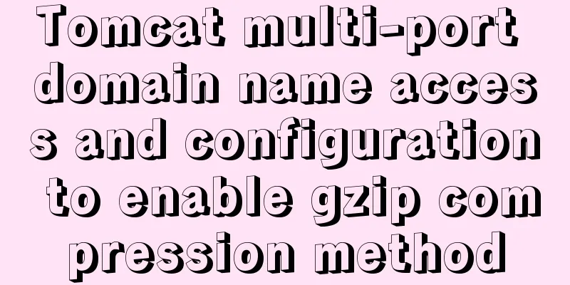 Tomcat multi-port domain name access and configuration to enable gzip compression method