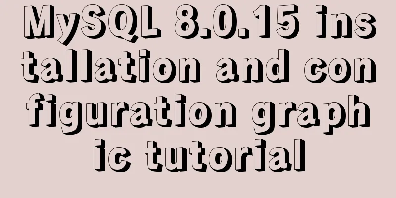 MySQL 8.0.15 installation and configuration graphic tutorial