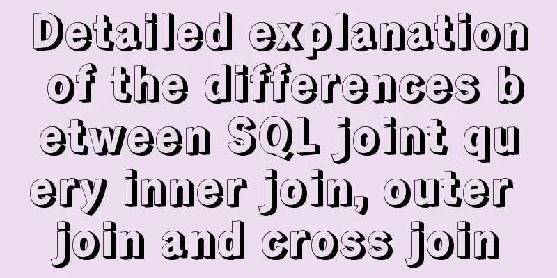 Detailed explanation of the differences between SQL joint query inner join, outer join and cross join