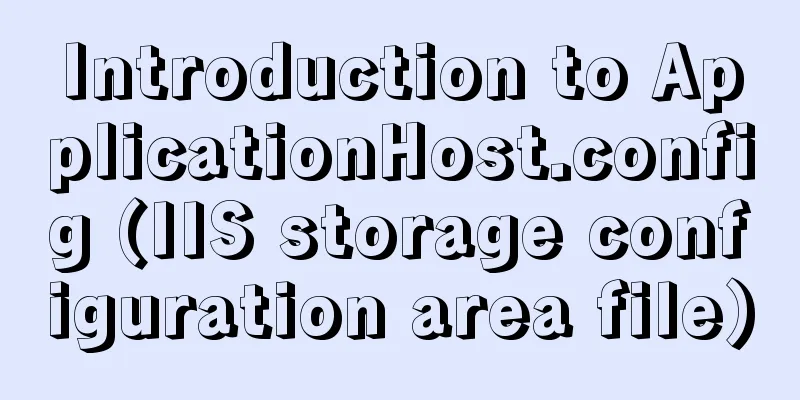 Introduction to ApplicationHost.config (IIS storage configuration area file)