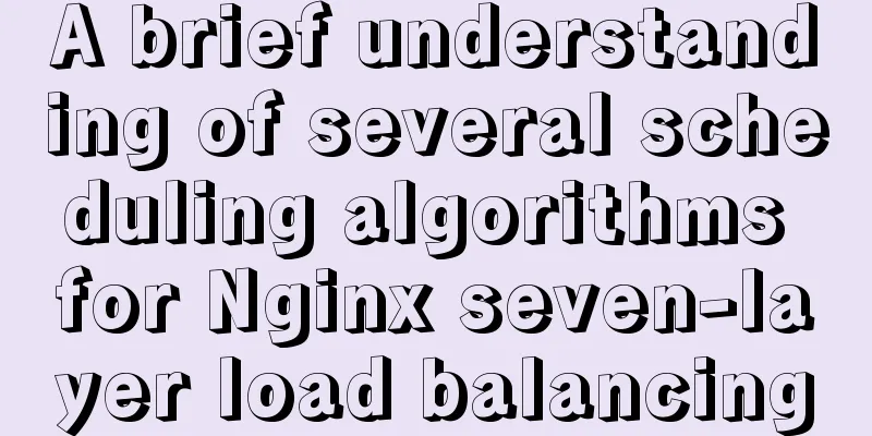 A brief understanding of several scheduling algorithms for Nginx seven-layer load balancing