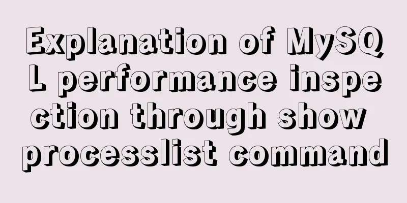 Explanation of MySQL performance inspection through show processlist command