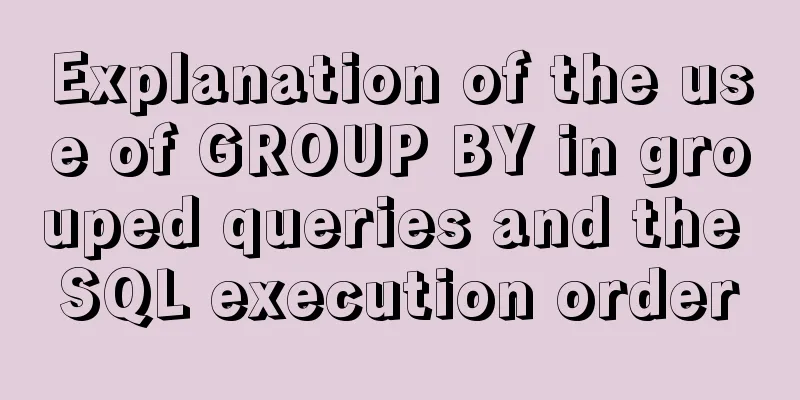 Explanation of the use of GROUP BY in grouped queries and the SQL execution order