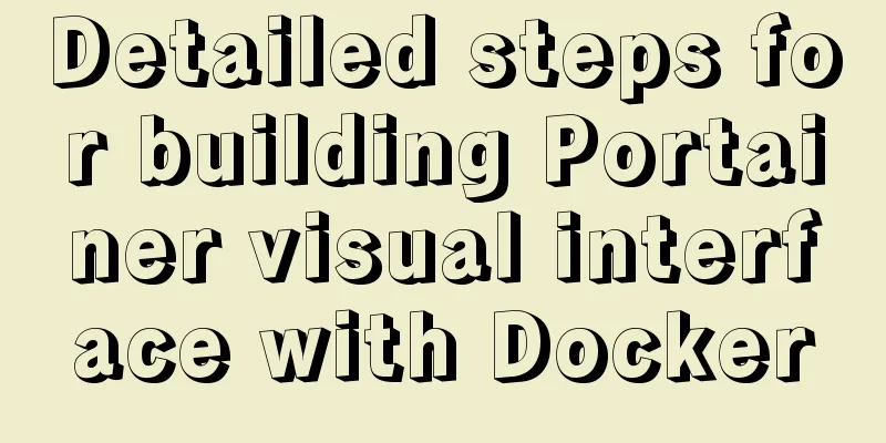 Detailed steps for building Portainer visual interface with Docker