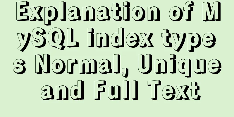 Explanation of MySQL index types Normal, Unique and Full Text