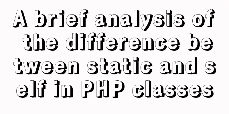 A brief analysis of the difference between static and self in PHP classes