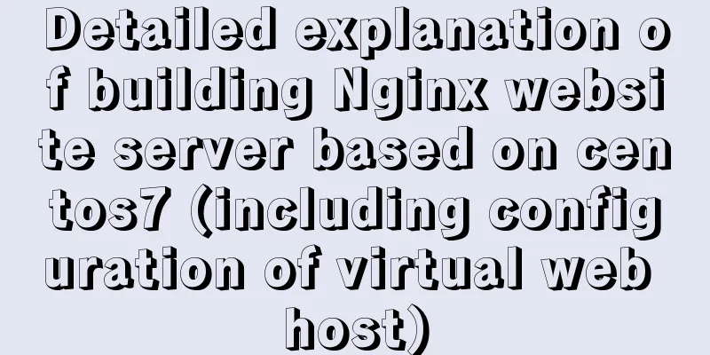 Detailed explanation of building Nginx website server based on centos7 (including configuration of virtual web host)