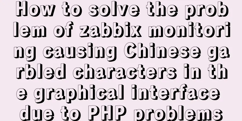 How to solve the problem of zabbix monitoring causing Chinese garbled characters in the graphical interface due to PHP problems