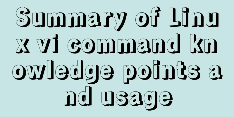 Summary of Linux vi command knowledge points and usage