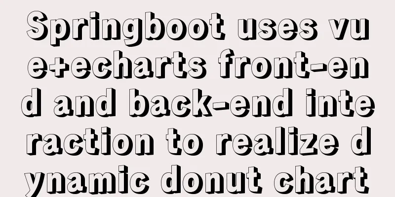 Springboot uses vue+echarts front-end and back-end interaction to realize dynamic donut chart