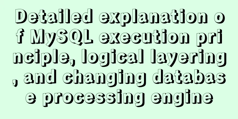 Detailed explanation of MySQL execution principle, logical layering, and changing database processing engine