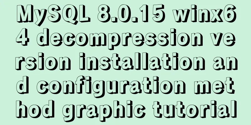 MySQL 8.0.15 winx64 decompression version installation and configuration method graphic tutorial
