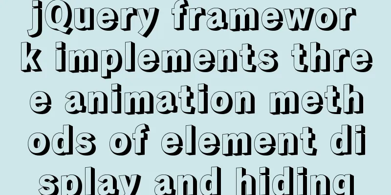 jQuery framework implements three animation methods of element display and hiding