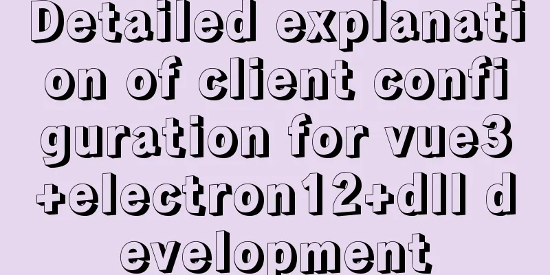 Detailed explanation of client configuration for vue3+electron12+dll development