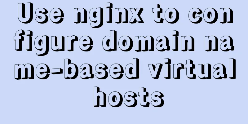 Use nginx to configure domain name-based virtual hosts
