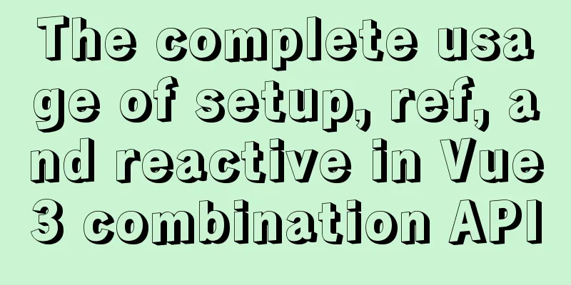 The complete usage of setup, ref, and reactive in Vue3 combination API