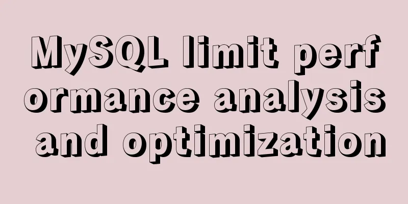 MySQL limit performance analysis and optimization