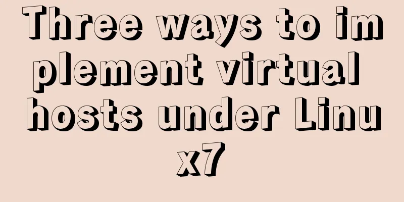 Three ways to implement virtual hosts under Linux7
