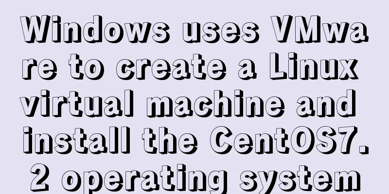 Windows uses VMware to create a Linux virtual machine and install the CentOS7.2 operating system