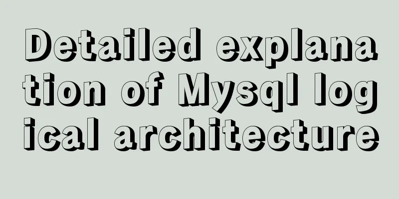 Detailed explanation of Mysql logical architecture