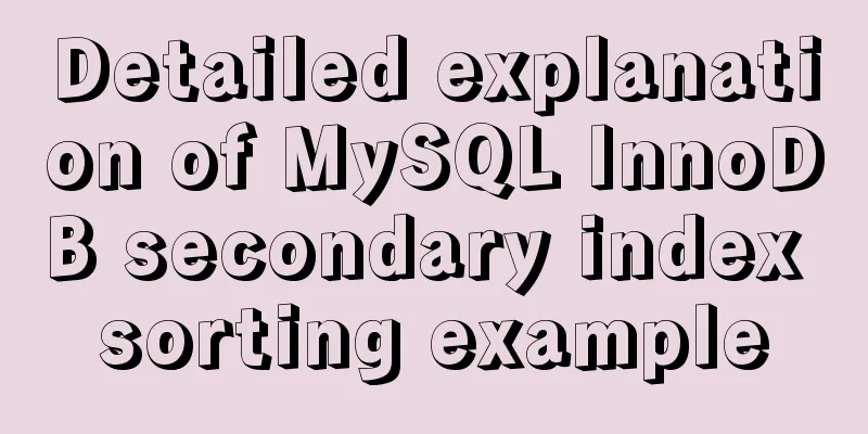 Detailed explanation of MySQL InnoDB secondary index sorting example