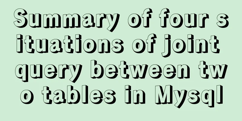 Summary of four situations of joint query between two tables in Mysql